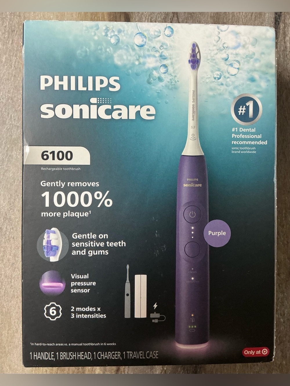 Philips Sonicare 6100 Rechargeable Electric Toothbrush - Purple